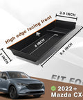 Mazda CX5 Center Console Front Organizer Tray Storage dimensions for 2022-2025 models, durable ABS material, easy install