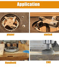 Applications of Pro Grade CNC Spoilboard Surfacing Router Bit Set with Half Inch Shank shown in planer and CNC machines