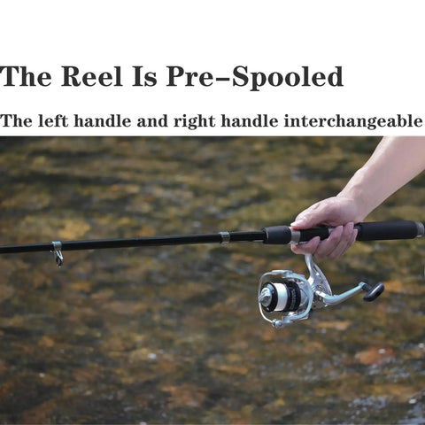 Angler holding Six Point Nine Foot Telescopic Fishing Rods And Reels Combo With Carrier Bag Pro Grade in river setting.