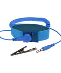 Blue anti-static wrist strap with grounding wire and alligator clip, part of the 3 Pack Anti Static Wrist Straps With Grounding Wire And Alligator Clip Reusable ESD Protection Kit For Electronics Assembly Keeps Your Gear Grounded And Safe From Static While You Install Memory Graphics Card And Other Hardware Black And Blue.