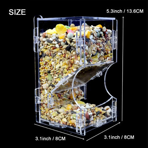 Two Piece Hamster Automatic Feeder Set With Heavy Duty Bracket And Easy Pour Spoons No Drama Small Animal Food Dispenser For Rodents And Little Furballs Definitely A Solid Bet with clear acrylic design and food.