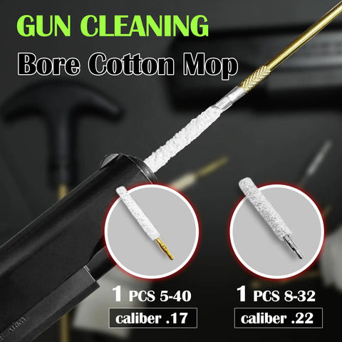 Must Have All In One Airgun Cleaning Kit For 177 And 22 Calibers Rifle And Pistol Bore Brush Set cotton mop brush details