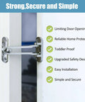 Sturdy Stainless Steel Door Lock Latch For Home And Hotel Security Built Tough With Chain SUS 304 Brushed Finish U Swing Front Door Lock Three Ball Positioning Design For Kid Safe And Easy Install Silver installed on door
