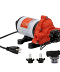 115V AC Heavy-Duty Water Pressure Pump 3.3 GPM at 45 PSI with Self Priming and Smart Pressure Switch, half inch MNPT, NSF CE RoHS UL.