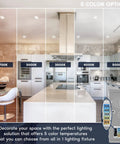 5 color temperature options for 4 Inch Square LED Recessed Ceiling Light With Junction Box Included, kitchen scene