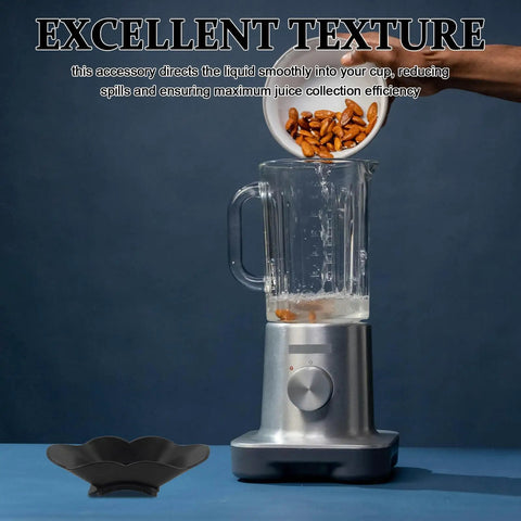 Juicer Spout Splash Guard Replacement Part For FS301 And FS300 Vertical Juicers Black with blender and pouring almonds