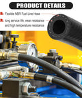 Three Eighth Inch ID Fuel Line Hose Ten Feet NBR Rubber Push Lock Truck Grade High Pressure 300 PSI For Automotive Fuel Systems And Engines Durable Fuel Line For Cars, coiled view