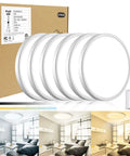 6 pack of 9 Inch Flush Mount LED Ceiling Light 24W 1800LM No Delay IC Slim Fixture 6000K Daylight with remote control