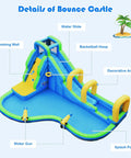 Inflatable Water Slide With Splash Pool, Arch, Climbing Wall And Two Water Cannons, Giant Backyard Water Park For Kids, Outdoor Blow Up Slide Fun Without Blower.