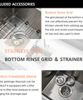 15 Inch Drop In Bar Sink Stainless Steel 16 Gauge Single Bowl Workstation Wet Prep Sink Top Mount For Small Kitchens showing rinse grid and strainer