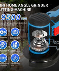 Cordless Mini Angle Grinder Kit With Dual 12V Batteries, Four Saw Blades, And 19500 RPM with internal gear and bearing details