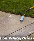 Kick Your Backyard Up A Notch With This Top Shelf Clear Satin Stamped Concrete Sealer applied with a roller on concrete surface.