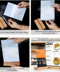 5x7 Inch Acrylic Sign Holder With Beech Wood Base for Vertical or Slant Back Desk Display setup instructions