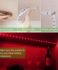 Steps to install Battery Powered RGB LED Strip Lights 20Ft With 24 Key Remote Color Changing Indoor Outdoor Decor 4XAA