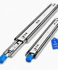 Beefy 72 Inch Heavy Duty Locking Drawer Slides Hold Up To 500 Lb, Side Mount Steel Rails, Industrial Grade, Thick 2.5mm Q235 Cold Rolled Steel, Built Tough For Heavy Storage and Smooth Slides; pair with blue handles