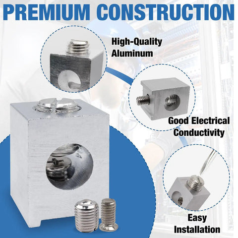 Premium construction Four Piece Neutral Lug Kit With 4-2/0 Aluminum Ground Lugs for high conductivity and corrosion resistance