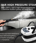 High pressure steam being released from Heavy Duty 2500W Handheld Steam Cleaner With 3 Quick Swap Brushes.
