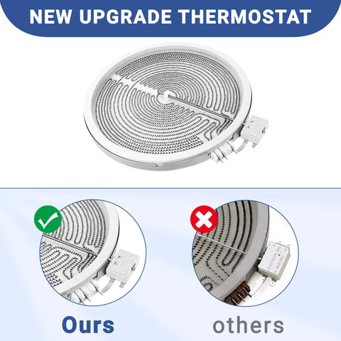 Dual 12Inch Haliant and Radiant Surface Element Replacement for Electric Range Compatible With GE Models shown with thermostat upgrade