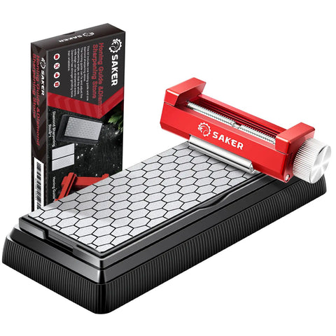 Honing Guide With Whetstone Red Off Center Upgrade For Consistent Sharpening Diamond Stone Set For Knives, Short Chisels And Planes