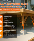 2 Pack 4X4 Adjustable Screw Jack Posts For Leveling Homes, Heavy Duty Steel Crawlspace Supports, 24700 LBS Load Rating, 13 To 19 Inch Range, Rust Busting Foundation Base Workhorse under wooden beams for stabilization.