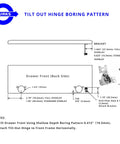 Two Pack Tilt Out Drawer Hinges Kit One Eighth Inch Overlay For False Fronts And Pull Out Trays installation diagram
