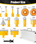 Get Your Renovation Done Right With This Badass 14 Pc Diamond Tile Hole Saw Kit including 6mm to 100mm hole saws and storage case.
