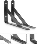 Heavy Duty Shelf Brackets Six Pack Black L Corner Braces 4 By 6 Inch 90 Degree Floating Shelves Mounts in tripod style