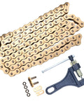 Gold 520 O Ring Chain 114 Links With Chain Breaker For Dirt Bikes ATVs UTVs 4 Wheelers Heavy Duty Master Link Beefs Up Your Ride