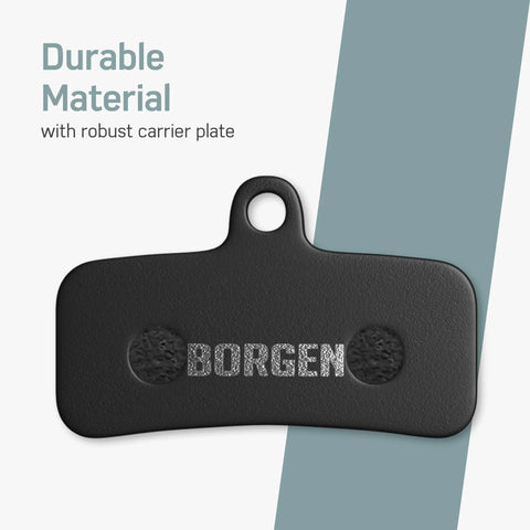 Close-up of a single Borgen brake pad for 2 Pairs Bike Brake Pads Compatible With Shimano D03S And Saint ZEE SLX BR-M7120 XT8020