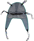 Heavy Duty Full Body Mesh Divided Leg Sling For Hoyer Lifts, patient transfer aid with reinforced straps, gray mesh design.