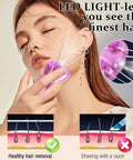 Woman using Womens Facial Hair Remover Epilator And Trimmer For Lip Cheek Arm And Ear Hairs At Home No Fuss Pain Free Shaving
