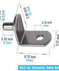5mm L Shaped Shelf Pins For Wood Shelving 8.2mm Pin Length Cabinet Support Pins Bracket Style Clips Gun Metal Finish
