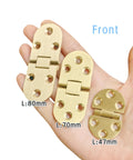 Two Pack Solid Brass Door Hinges With Concealed Flip Design For Tabletop And Furniture Includes Screws Durable Rust Resistant 80mm Long Heavy Duty Construction Smooth Edges Resistant To Scratches three sizes in hand