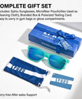 Square Polarized Sunglasses For Women And Men With Mirror Lenses No Bounce No Slip Lock It In Gift Set with case and pouch