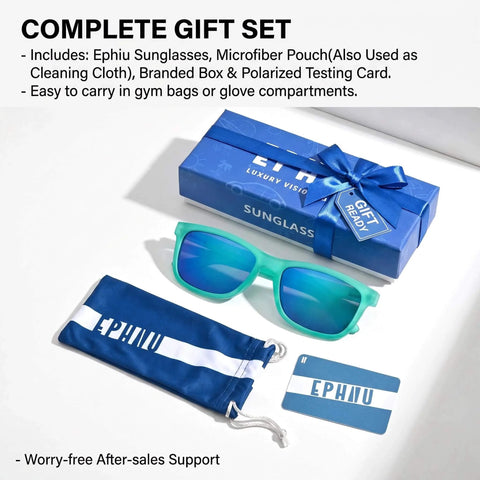 Square Polarized Sunglasses For Women And Men With Mirror Lenses No Bounce No Slip Lock It In Gift Set with case and pouch