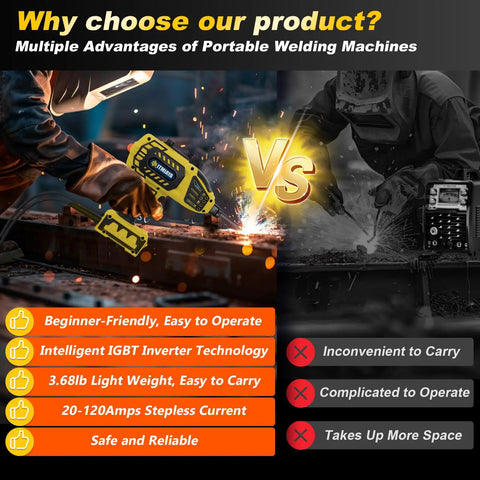 Comparison of Portable 110V Arc Welder Handheld Stick Welder With IGBT Inverter and traditional model for DIY metal work