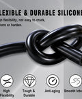 Awesome 6Pcs Auto Silicone Vacuum Hose Kit With 64 Connectors And Clamps For Cars Featuring Multiple Sizes From 1/8 Inch To 3/8 Inch Ideal For DIY Mechanics And Repair Jobs On Any Engine, black silicone hose