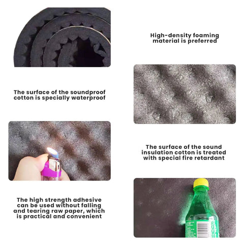 High Density Acoustic Foam Panels, waterproof surface, fire retardant, practical adhesive for sound absorption.
