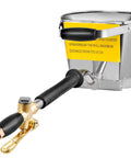 Job Site Ready Three Horsepower Stucco Sprayer With Four Jet Nozzles And Stainless Steel Body Plaster Cement Mortar Spray Gun Built Tough Metal Hopper.