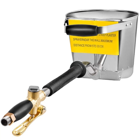 Job Site Ready Three Horsepower Stucco Sprayer With Four Jet Nozzles And Stainless Steel Body Plaster Cement Mortar Spray Gun Built Tough Metal Hopper.