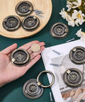 Antique Bronze Drawer Pull Ring Set 8 Pack 2.2 Inch Alloy Cabinet Knobs For Dresser Nightstand Cupboard European Style Decorative Hardware