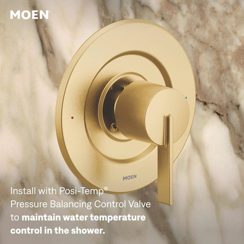 Contemporary Chic Brushed Gold Rain Shower Trim Kit Featuring Wide Ceiling Mount Head And Smooth Handle To Kick Up Your Daily Wash Flex Requires Separate Valve