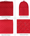 Heavy Duty Stand Mixer Cover for Tilt Head and Bowl Lift Models, Waterproof Interior, quilted red fabric, multiple views