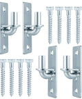 Set Of 4 Heavy Duty Wall Mount Gate Hinges With 8 Screws Galvanized Steel Rust Proof For Chain Link Fence Or Barn Doors