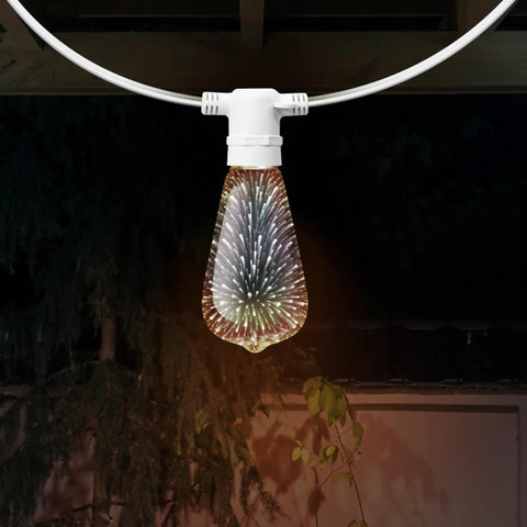 Infinity 3D Fireworks Multicolor LED Bulb for Party Vibes Prism ST19 Style LED Bulb ST19 Prism LED 1 Count Vintage Shape Firework Burst Lighting Perfect For Bedrooms Patios And Festive Gatherings