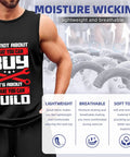 Mens Premium Cotton Muscle Tee Featuring Vintage Race Car And Moto Mechanic Graphics Lightweight Breathable Sleeveless Summer Gym Tank Top Straight Up Dope Fit, model wearing tank top with moisture-wicking feature.
