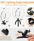 360° adjustable Clip On Ring Light For Laptops And Monitors With Five Color Temperatures And Five Brightness Levels for versatile lighting