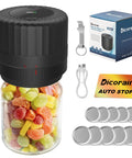 Mason Jar Vacuum Sealer Kit For Wide Mouth And Regular Mouth Jars, Electric Automatic Sealer With Opener, VP06 Plus, 5 Lids