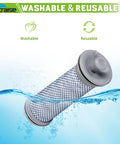 Pre Filter Replacement 3 Pack For A10 A11 Hero And A10 A11 Master Vacuum Cleaners Easy Fit Pure One S11 Series S12 And X Cordless Vac Systems High Efficiency HEPA Filters showing one filter submerged in water for washability.