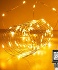 Warm White 99 Feet 300 LED Fairy String Lights with Flexible Waterproof Silver Wire for indoor outdoor decor